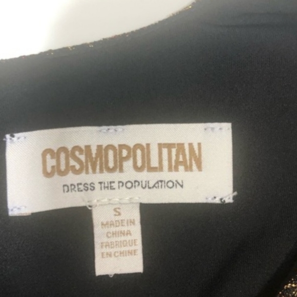 Cosmopolitan Maya Long Sleeve Mini Dress Gold Comb - Picture 3 of 3